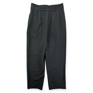 Halara Pants Womens Medium Black Pleated High Waist Elastic Tapered Trousers NWT